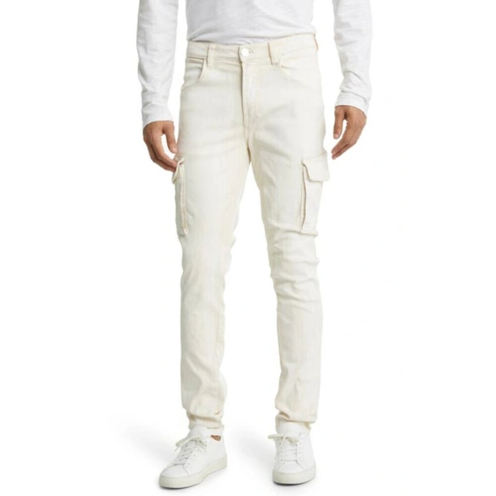 Monfrere Preston Skinny Cargo Pants in Vintage Coated Blanc Sz 31